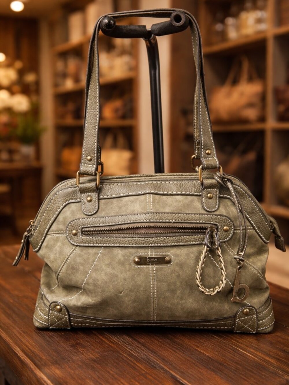 B.O.C. Handbag Olive Concept Stitched Shoulder Satchel